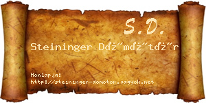 Steininger Dömötör névjegykártya
